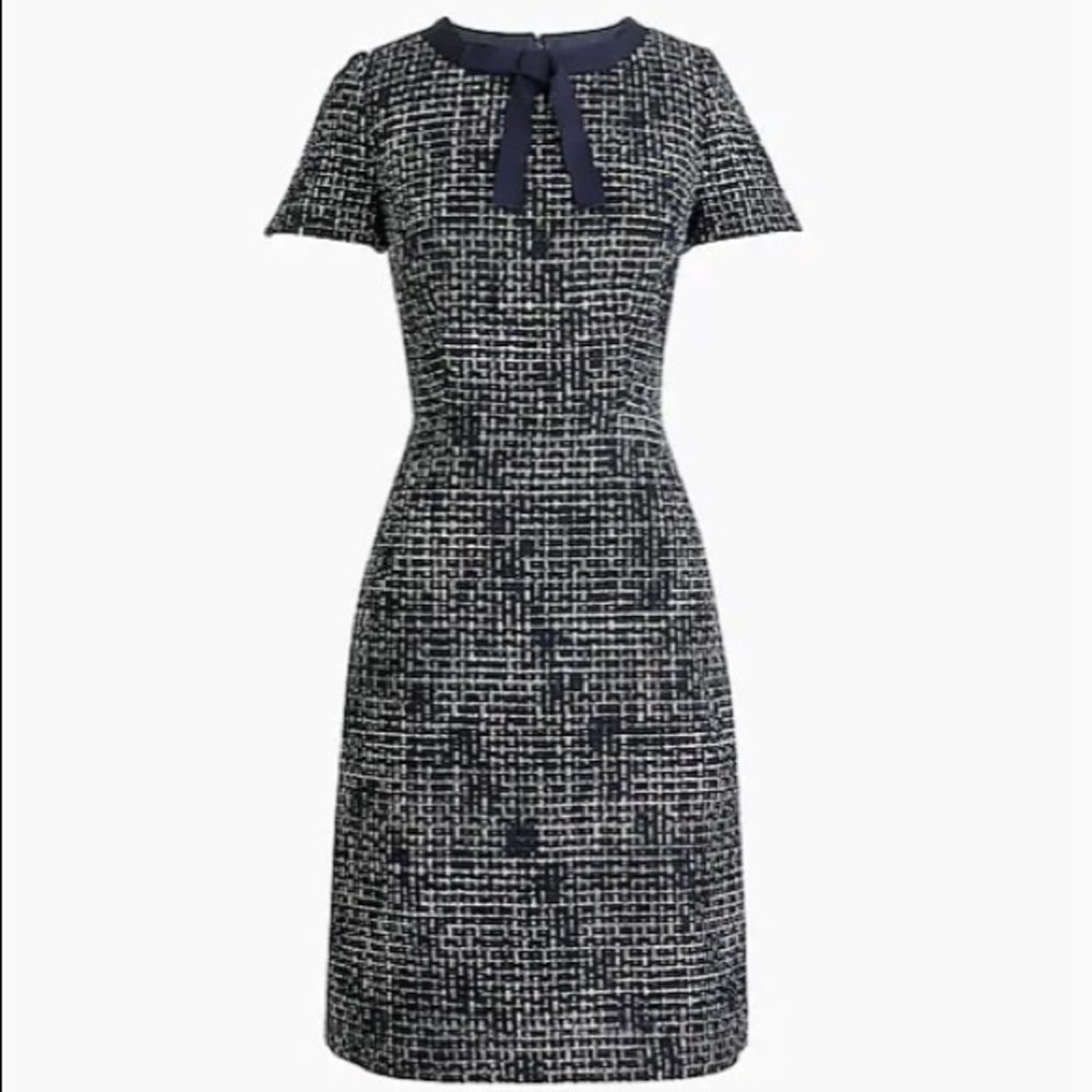 Bow-tie tweed dress